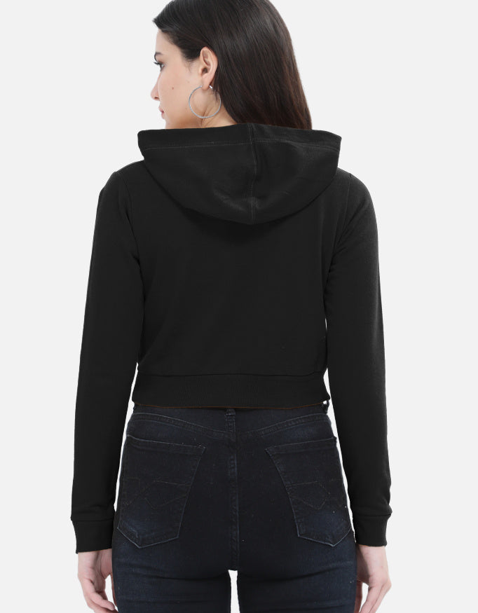 Black Women's Cropped Hoodie
