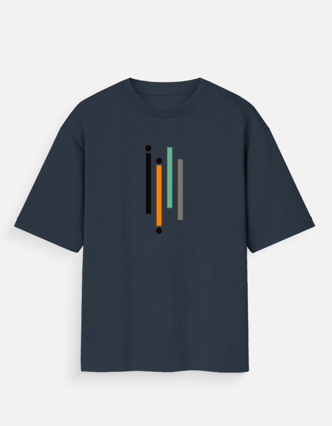 Navy Blue Men's Oversized Standard T-Shirt