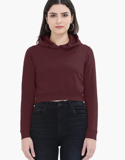 Maroon Women's Cropped Hoodie