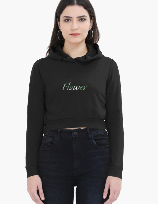 Black Women's Cropped Hoodie