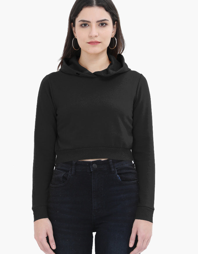 Black Women's Cropped Hoodie