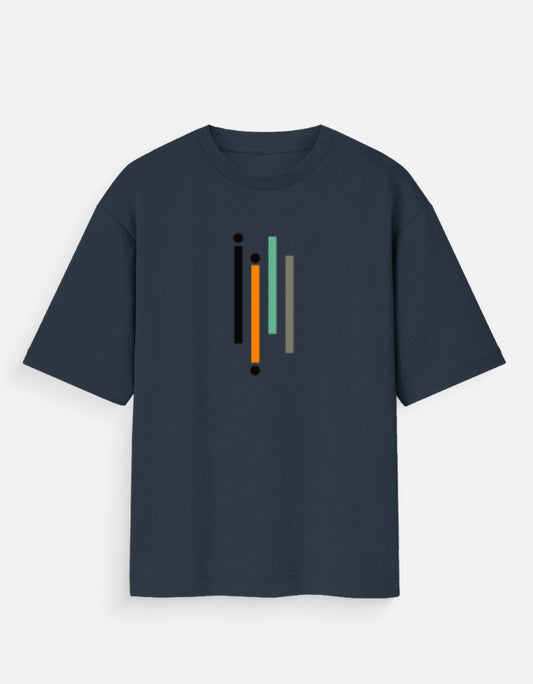 Navy Blue Men's Oversized Standard T-Shirt