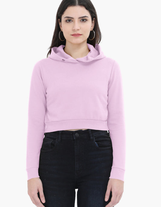 Light Baby Pink Women's Cropped Hoodie
